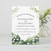 Waterverf Lily van de vallei bruids bruiloft Kaart (Staand voorkant)