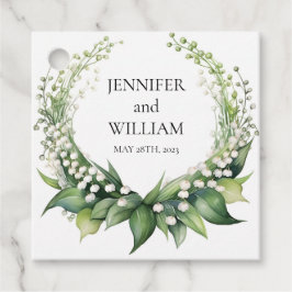 Waterverf Lily van de Vallei Bruids Trouwfeest Bedankjes Labels