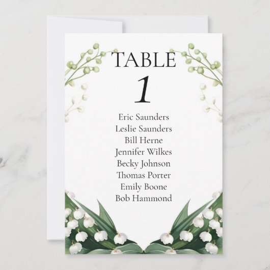 Waterverf Lily van de Vallei Bruids Trouwfeest Feestdagenkaart (Voorkant)