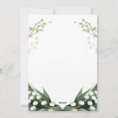 Waterverf Lily van de Vallei Bruids Trouwfeest Feestdagenkaart (Achterkant)