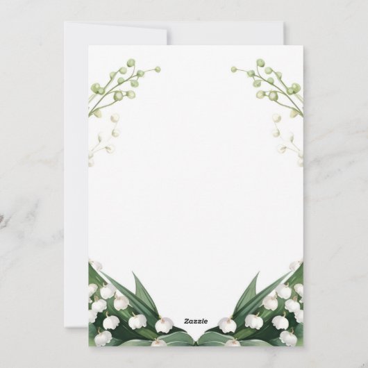 Waterverf Lily van de Vallei Bruids Trouwfeest Feestdagenkaart (Achterkant)