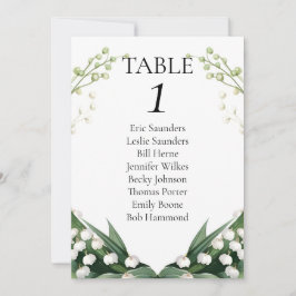 Waterverf Lily van de Vallei Bruids Trouwfeest Feestdagenkaart