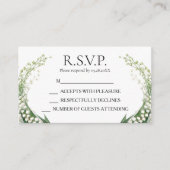 Waterverf Lily van de Vallei Bruids Trouwfeest Informatiekaartje (Voorkant)