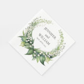 Waterverf Lily van de Vallei Bruids Trouwfeest Servet (Hoek)