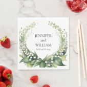 Waterverf Lily van de Vallei Bruids Trouwfeest Servet (Insitu)