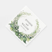 Waterverf Lily van de Vallei Bruids Trouwfeest Servet (Hoek)