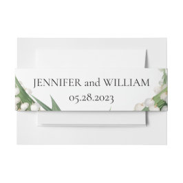 Waterverf Lily van de Vallei Bruids Trouwfeest Uitnodigingen Wikkel