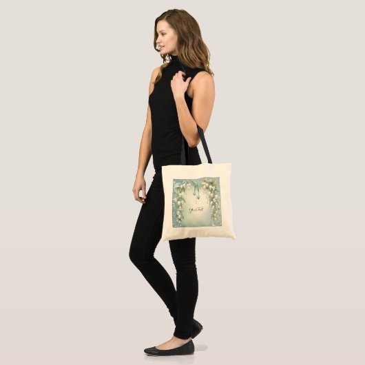 Waterverf Lily van de Vallei Canvas tas (Voorkant (model))