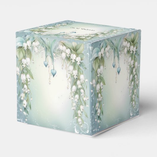 Waterverf Lily van de Vallei Favor Box Bedankdoosjes (Achterkant)
