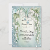 Waterverf Lily van de Vallei Huwelijksuitnodiging Kaart (Voorkant)
