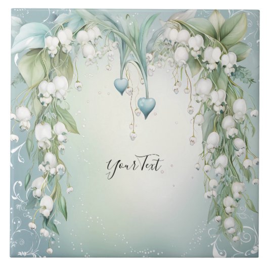 Waterverf Lily van de Vallei Keramische Tegel Tegeltje (Voorkant)