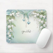 Waterverf Lily van de vallei Mousepad Muismat (Met muis)