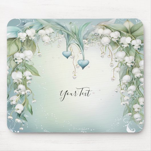 Waterverf Lily van de vallei Mousepad Muismat (Voorkant)