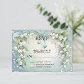 Waterverf Lily van de Vallei RSVP-kaart RSVP Kaartje (Staand voorkant)