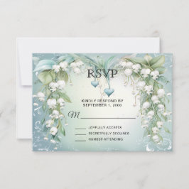 Waterverf Lily van de Vallei RSVP-kaart RSVP Kaartje