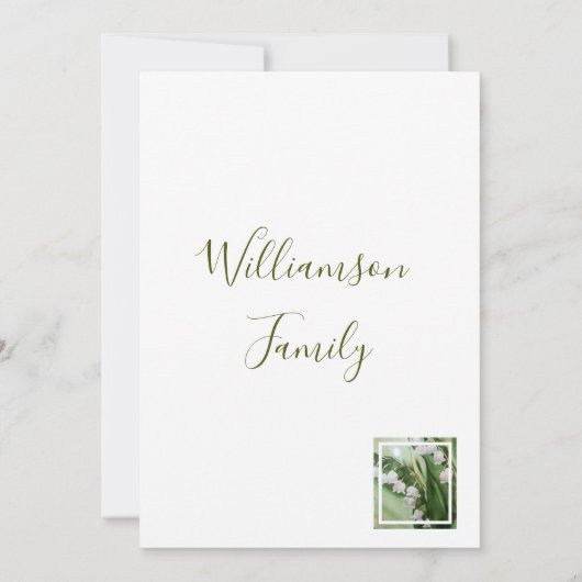 Waterverf Lily van de Valley Bedankkaart (Achterkant)