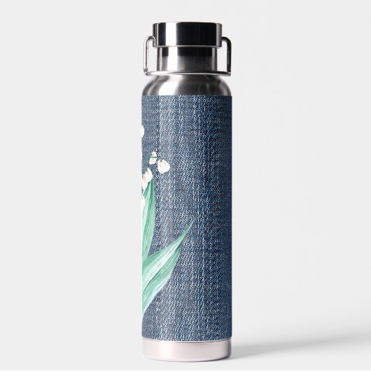 Waterverf Lily van de Valley Bouuquet Waterfles (Achterkant)