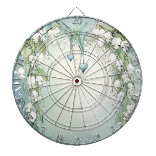 Waterverf Lily van de Valley Dartboard Dartbord (Voorkant)