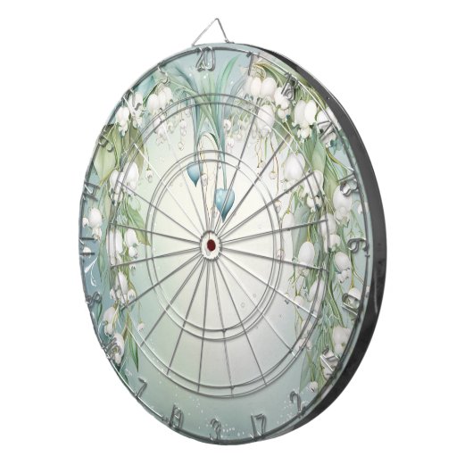 Waterverf Lily van de Valley Dartboard Dartbord (Voorkant Rechts)