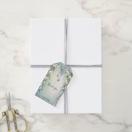 Waterverf Lily van de Valley Gift Label Cadeaulabel (Met Touw)