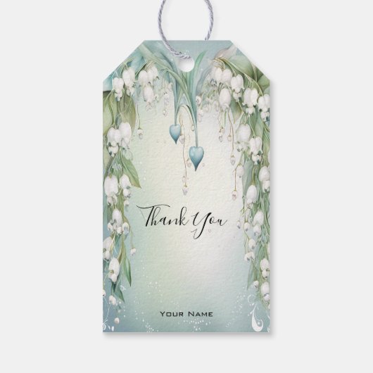 Waterverf Lily van de Valley Gift Label Cadeaulabel (Achterkant)