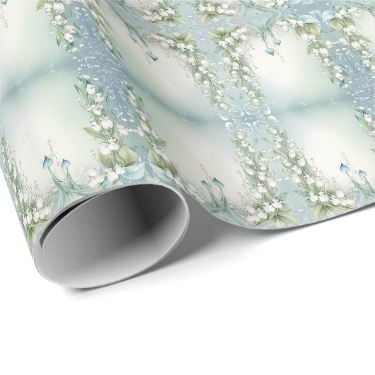 Waterverf Lily van de Valley Wrapping Paper Cadeaupapier (Rol Hoek)