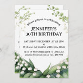 Waterverf Lily van het Vallei Verjaardagsfeest Kaart (Voorkant / Achterkant)