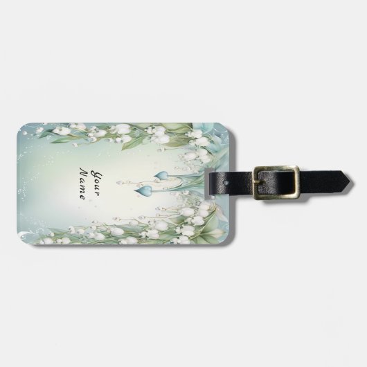Waterverf Lily van het Valley Bagagelabel (Voorkant horizontaal)
