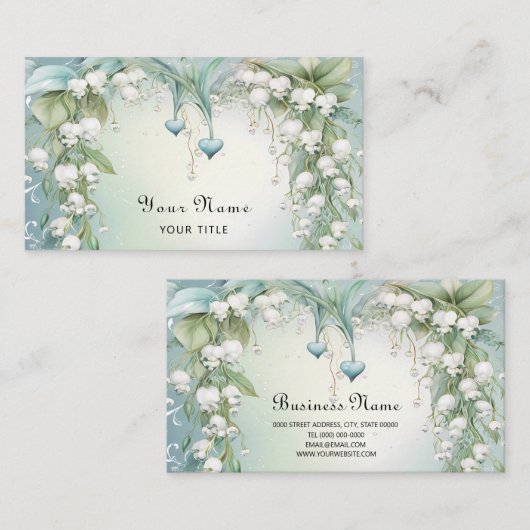 Waterverf Lily van het Valley Visitekaartje (Voorkant / Achterkant)