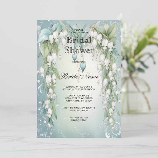 Waterverf Lily van het Valley Vrijgezellenfeest Kaart (Staand voorkant)