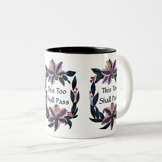 waterverf Lily Wreater zal ook dit overdragen. Tweekleurige Koffiemok (Voorkant rechts)