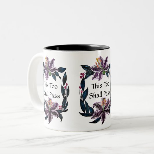 waterverf Lily Wreater zal ook dit overdragen. Tweekleurige Koffiemok (Voorkant links)