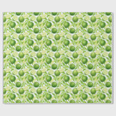 Waterverf Limes en groen Patroon Cadeaupapier (Vlak)