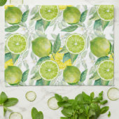 Waterverf limieten en bladpatroon theedoek (Gevouwen)