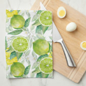 Waterverf limieten en bladpatroon theedoek (Quarter Fold)