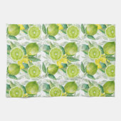 Waterverf limieten en bladpatroon theedoek (Horizontaal)