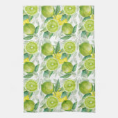 Waterverf limieten en bladpatroon theedoek (Verticaal)