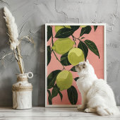 Waterverf Limoen Lemons Minimalistische Keuken Wan Poster