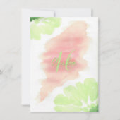 Waterverf Limoen Roze Bloemen ZOET ZESTIEN 16 Kaart (Achterkant)