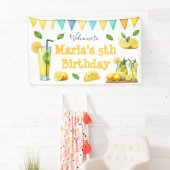 Waterverf limonade kinderen verjaardagsfeestje spandoek (Insitu)