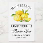 Waterverf Limoncello Bedankt Mini Bottle Labels Wijn Etiket (Enkel label)