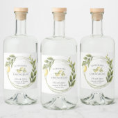 Waterverf Limoncello Bloemenlikeur Custom Likeurfles Etiket (Flessen)