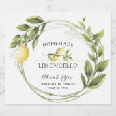 Waterverf Limoncello Bloemenlikeur Custom Likeurfles Etiket (Enkel label)