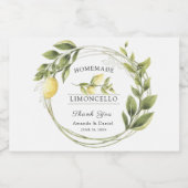 Waterverf Limoncello Bloemenlikeur Custom Sparkling Wijnetiket (Enkel label)
