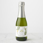 Waterverf Limoncello Bloemenlikeur Custom Sparkling Wijnetiket (Voorkant)