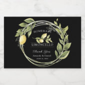 Waterverf Limoncello Floral Mousserende Wijn Label Sparkling Wijnetiket (Enkel label)