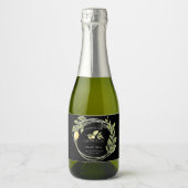 Waterverf Limoncello Floral Mousserende Wijn Label Sparkling Wijnetiket (Voorkant)
