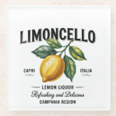Waterverf Limoncello Lemon Liqueur Italië Glazen Onderzetter (Voorkant)