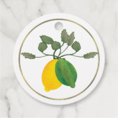 Waterverf Limoncillo Citroen Lime Folie Cirkelvorm Bedankjes Labels (Achterkant)