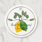 Waterverf Limoncillo Citroen Limoen Folie Cirkelvo Bedankjes Labels (Voorkant)